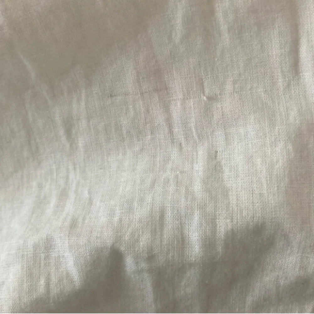 NWT Saks Fifth Avenue linen blend white dress ruched M - Picture 4 of 4